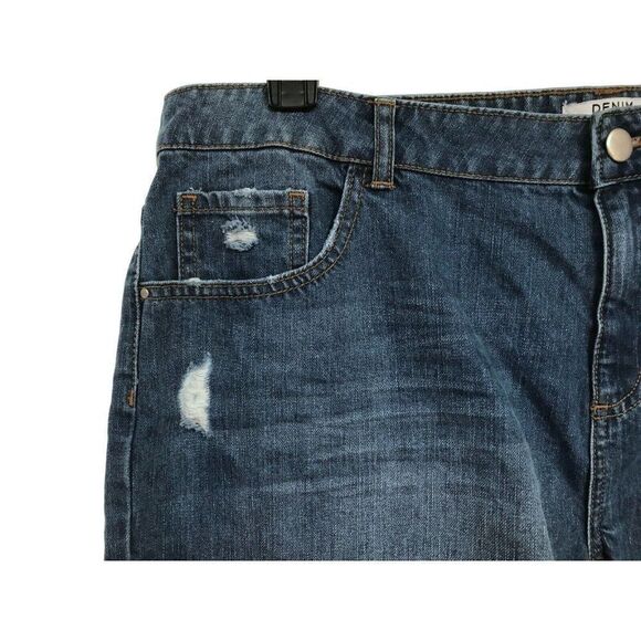 Dorothy Perkins Distressed Mid Wash Denim Shorts 100% Cotton Sz 14 Eur 46 NEW - Picture 2 of 7